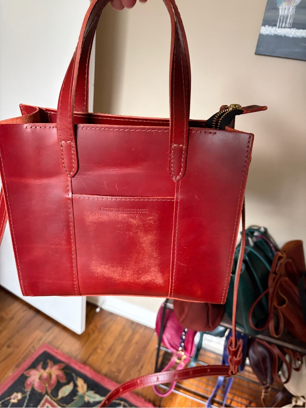 Portland Leather Lola Crossbody Tote in Cowboy Sunset - Picture 7 of 8